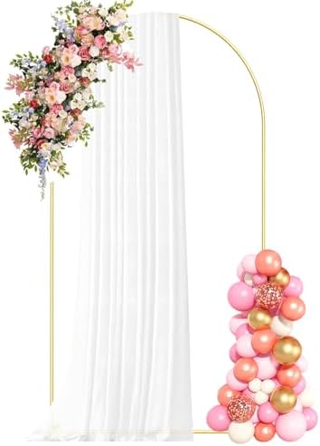 7.2FT Metal Arch Backdrop Stand, Gold Balloon Arch Stand for Wedding Party by Hzdeying