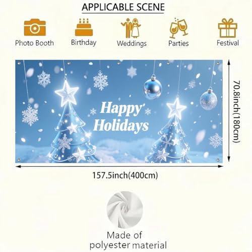 HOMETITUTE Christmas Holidays Garage Door Cover Banner 13x6ft Polyester - Image 3