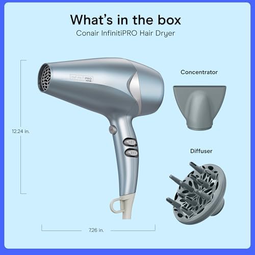 Conair InfinitiPRO Hair Dryer with Diffuser & Concentrator, 1875W, 1 lb. - Image 7