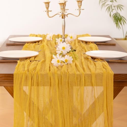 Cheesecloth Table Runner Fall Boho Wedding Birthday Party Home Decor - Image 3