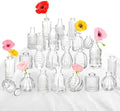 Bud Vases in Bulk 24, Small Glass Vase for Table Centerpieces by PHUNTTEK