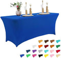 IVAPUPU 4FT Table Cloth for Rectangular Spandex Royal Blue Table Cover by IVAPUPU