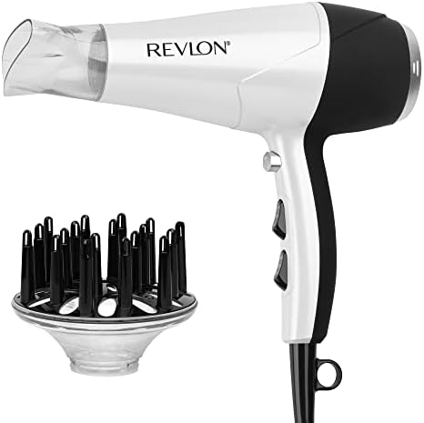 REVLON Volume Booster, Hair Dryer with Curl Enhancing Diffuser, White by RevlonHairTools