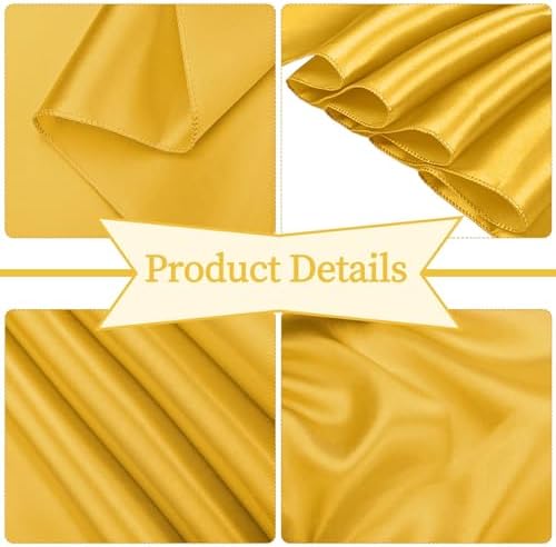 fani 120 PCS Satin Chair Sashes, 7x78 Inch, Gold - Image 3
