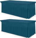 Smiry 2 Pack Spandex Elastic Fitted Table Cloth Skirt for 8FT Table by Smiry