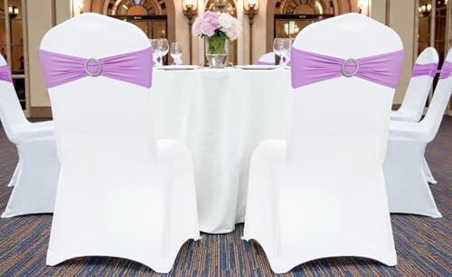 Pack of 75 Spandex Chair Sashes for Wedding Party & Event – Light Purple - Image 6