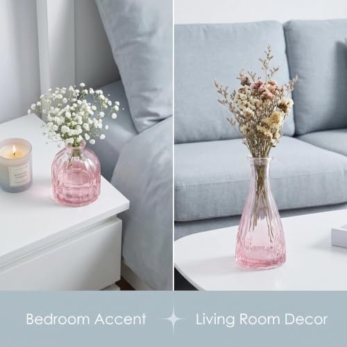 Mini Bud Vases Centerpieces for Tables,Clear Bud Vases for Flowers,Small Flower Vases Suitable for Birthday Party,Anniversary,Wedding Reception,Baby Shower (GradPink, 12PCS) - Image 4