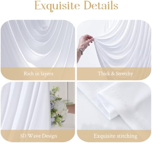 White Draped Arch Cover - 6FT Drape Arch Backdrop Cover - Image 5