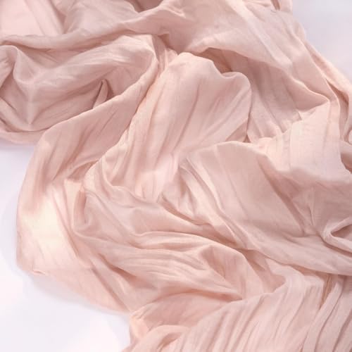 Pink Cheesecloth Table Runner Fall Boho Wedding Bridal Party Home Decor - Image 5