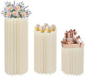 3Pcs Cylinder Stands for Party Foldable Cardboard Centerpiece Display Round Stands Centerpiece Cake Pedestal Stand 55-66LBS for Wedding Party Birthday Decor 40/60/80cm High (3Pcs-2) by Unknown