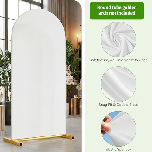 White Arch Backdrop Cover 7.2FT & 6FT Set - Double-Sided, Opaque - Image 4