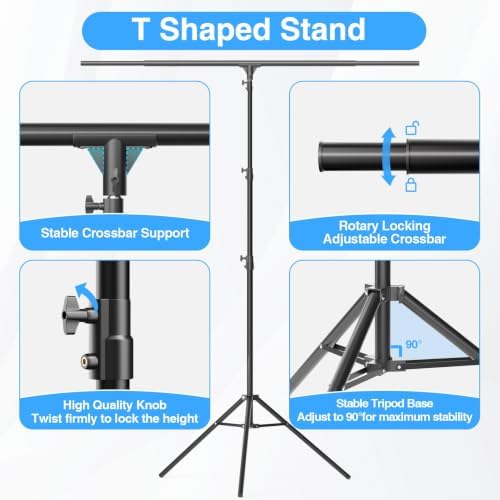EMART T Shape Backdrop Stand 8.5x5.4ft, Green Screen Photo Banner Stand - Image 4