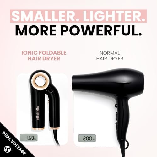 ELLA BELLA® Ionic Hair Dryer (Foldable) with Diffuser, Perfect for Travel - Image 6
