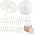 24 Pack Paper Umbrellas for Wedding 23.6 Inch White Parasols Bulk by HIYZI