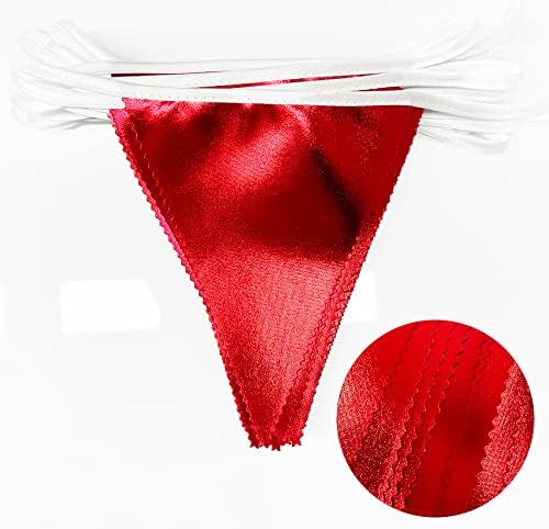 Red Party Decorations Triangle Pennant Banner Flag Dark Red Metallic Fabric Bunting Garland for Graduation Wedding Bridal Shower Birthday Anniversary Holiday Valentines Retirement Party Supplies - Image 3