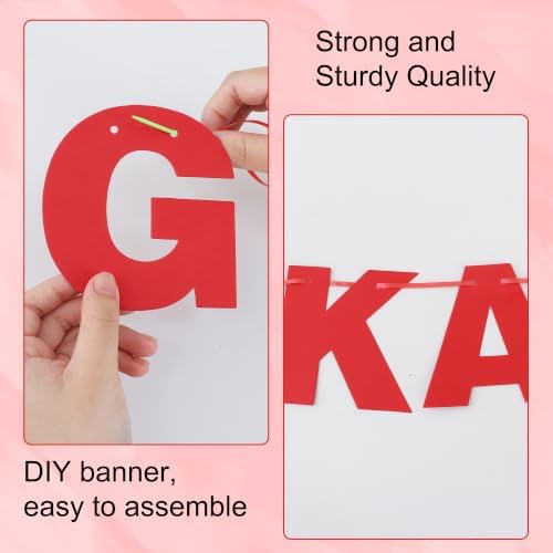 BEISHIDA 116 PCS A-Z DIY Letter Banner Kit Make Your Own Banner Including 111 Letters and Numbers 3 Rope and 2 Threading Device,Customized for Birthday Graduation Wedding Decor Matte Red - Image 3