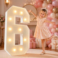 imprsv 4FT Marquee Numbers,DIY Light Up Numbers for 6th 16th Birthday Decorations, Party Party Decorations,Anniversary Party Decor,Mosaic Number for Balloons Number 6,Pre-Cut Foam Board Kit by Letsmakeitimpressive