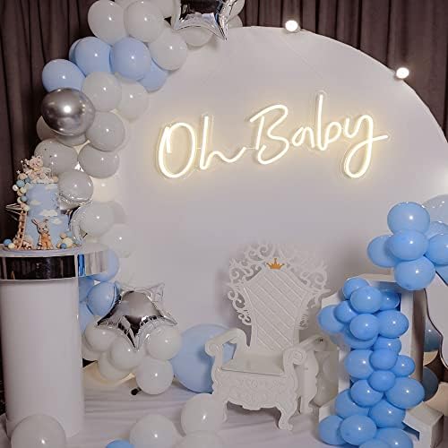 DIVATLA 38"x15" Large Oh Baby Sign for Backdrop - Oh Baby Neon Sign Dimmable Light Up Sign for Gender Reveal, Wedding, Birthday Party Bedroom Wall Decor - Image 5
