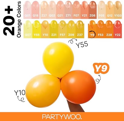 PartyWoo Orange Balloons 140pcs Fall Latex Helium Balloons Different Sizes - Image 4