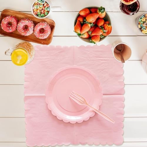 Pink Paper Plates and Napkins Party Supplies - Image 6