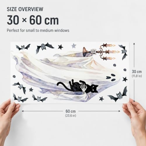 Halloween Window Clings Decorations Ghost Pumpkin Bat Window Stickers Static Spooky Glass Window Sticker Decals for Home Office Classroom Party Haunted House Seasonal Decor 3 Sheets - Image 5