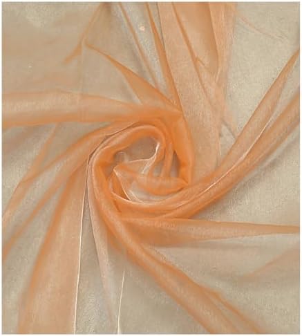 90 Yard Organza Fabric 44" Wide for Wedding Event Décor - Peach - Image 4