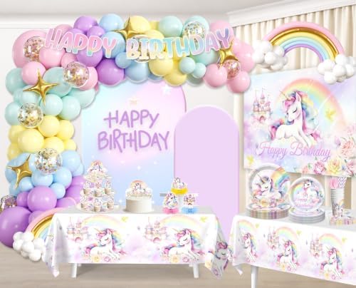 289Pcs Unicorn Birthday Decorations, All-in-One Decor Set for 25 Guests - Image 3