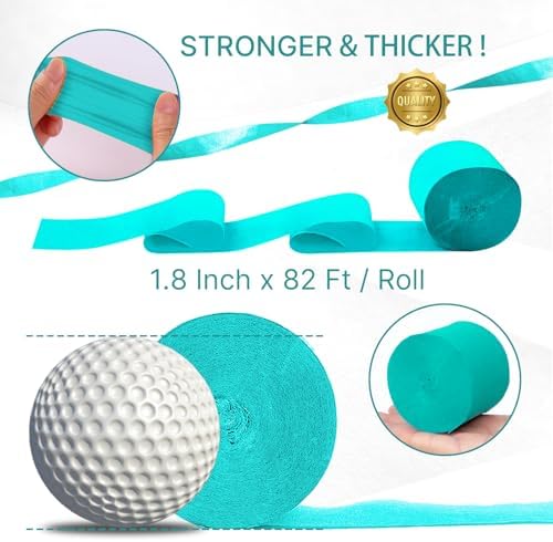 PartyWoo Teal Crepe Paper Streamers 6pcs 492 FT Teal Streamers - Image 6