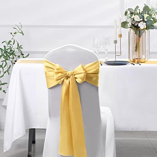 SiinvdaBZX 12 Pcs Gold Satin Table Runner 12 x 108 inches Long - Image 6