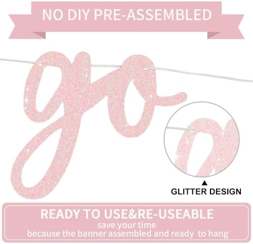 BEISHIDA Light Pink Pre-Strung Go Shawty It's Your Birthday Banner Decor - Image 3