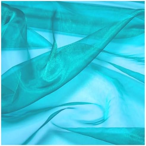 40 Yard Organza Fabric 44" Wide for Wedding Event Décor - Light Teal - Image 5
