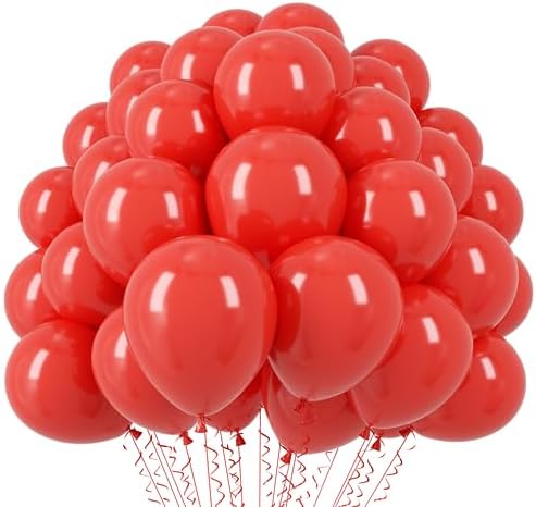 Voircoloria 110pcs Red Latex Party Balloons, 12inch by Voircoloria