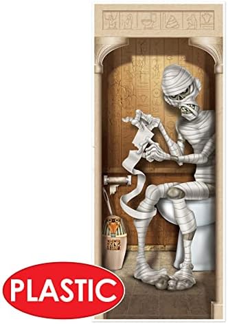 Beistle 2-Pack Mummy Restroom Door Covers, Spooky Halloween Bathroom Decorations, All-Weather Plastic for Haunted House and Trick-or-Treat, 5’ x 30” - Image 3