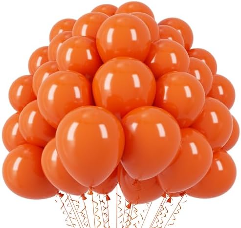 Voircoloria 110pcs Orange Latex Party Balloons, 12inch by Voircoloria