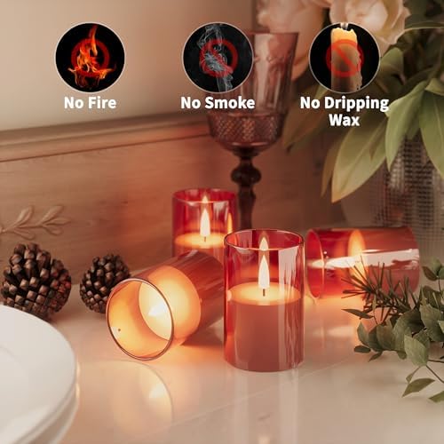 12Pack Flameless LED Candles with Timer, Battery Operated, Red, 2"x3" - Image 3