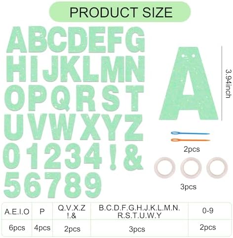 BEISHIDA Light Green 116 PCS A-Z DIY Letter Custom Banner Party Decor - Image 3