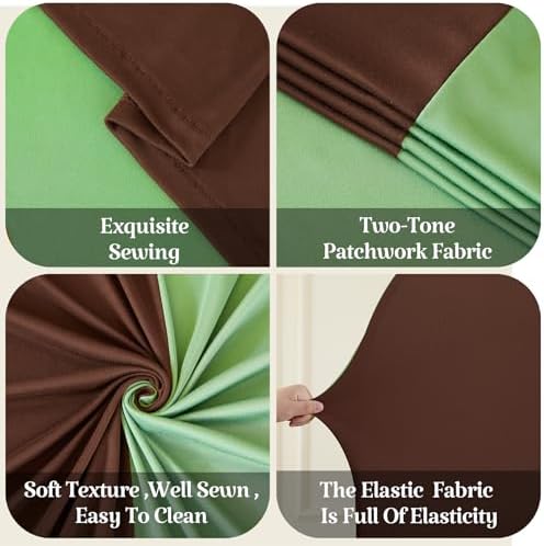Brown Green Arch Backdrop Cover for Wedding, 7.2FT 6FT Set of 2 Stretchy Spandex Fitted Arch Stand Cover for Baby Shower, Birthday Party Decor, Chiara Backdrop Cover with Double-Sided Design - Image 4