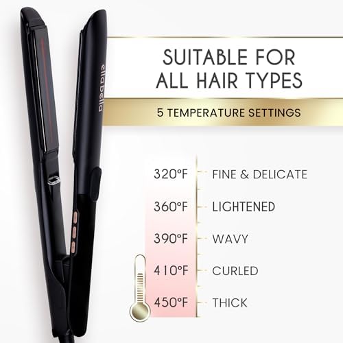 ELLA BELLA® Titanium Flat Iron Hair Straightener Slim with Infrared - Image 6