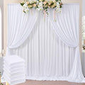 30 ft x 10 ft Wrinkle Free White Backdrop Curtain for Parties, Polyester Photo Backdrop Drapes 6 Panels 5x10ft Curtains for Weddings Birthday Party Photography Background Baby Shower by ENJOYYOURPARTY