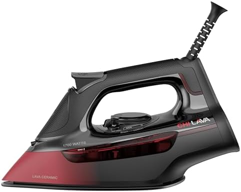 CHI Steam Iron for Clothes with Vertical Steam Burst, 1700 Watts, Black by FaroukSystemsInc