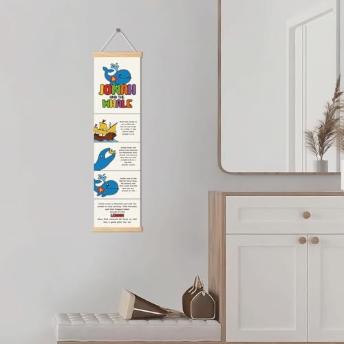 Jonah and the Whale Banner, Church Banner, Christian Rustic Hanging Door Flag, Farmhouse Decorations Outdoor Indoor, Church Activity Decor, Bible Lesson, Scripture and Words Decorations - Image 5