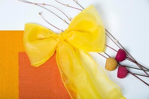MDS Pack of 125 Organza Chair Sashes for Wedding & Event Décor – Yellow - Image 5