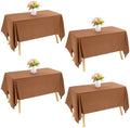 4 Pack Rectangle Tablecloth for 6 Foot Tables Washable Polyester Table Cover for Wedding Dining Table Parties Banquet (4, Brown, 60inch x 102inch) by JALANCY