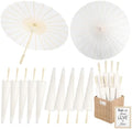12 Pack Paper Umbrellas for Wedding 33.1 Inch White Parasols Bulk by HIYZI