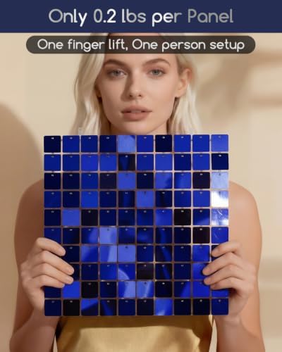 COKAOBE LiteGrid Series Shimmer Wall Backdrop - 24Pcs Blue - Image 3