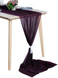 Pack of 25 Chiffon Table Runners 29 x 120 Inch, 14FT Long - Eggplant by MDS