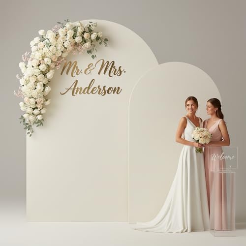 Ivory Arch Backdrop Cover Set of 2, 7.2FT&6FT - Image 6