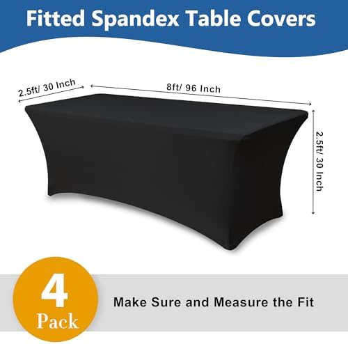 Spandex Table Cloths for 8 foot Rectangle Tables-Fitted Stretch Table Cover - Image 4