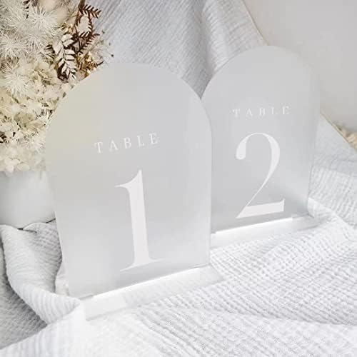 Frosted Arch Table Numbers 1-20 for Wedding, 20 Pack 5x7 Acrylic Signs With Holder, Perfect for Centerpiece Decoration - Image 2