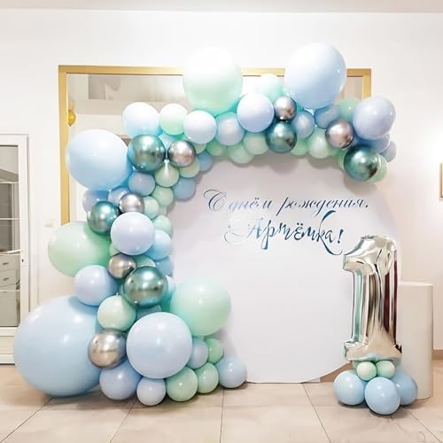 Voircoloria 90pcs Mint Green Balloons Garland Arch Kit, 18 12 10 5 Inch - Image 6